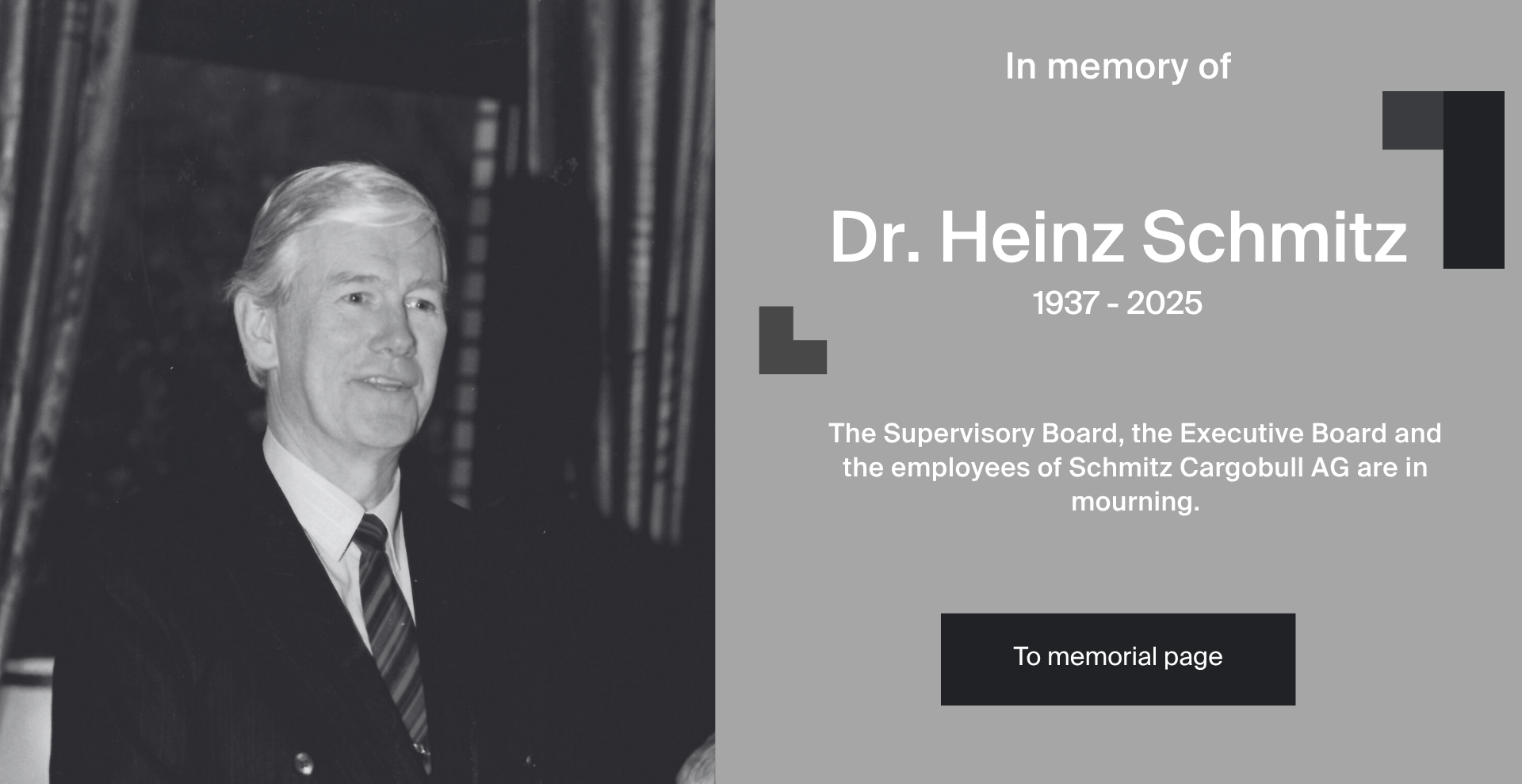 Obituary Dr. Heinz Schmitz